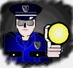 animated cop with flashlight
