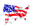 Map of USA as a tattered American flag